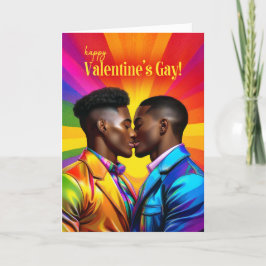 Gay Afro-Amerikaanse Rainbow Pop Valentijnsdag Feestdagen Kaart