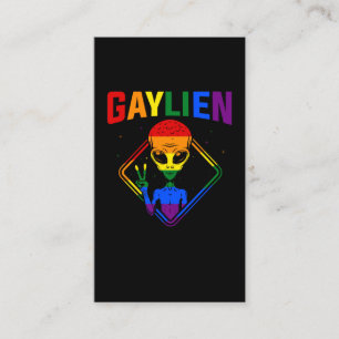 Gay Alien LGBTQ Pride Colorful Rainbow Visitekaartje
