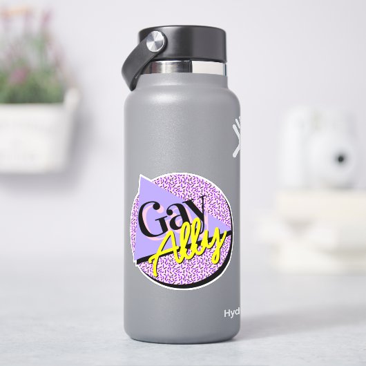 Gay Ally Paars Gellow 80 Memphis Style Sticker (HydroFlask)