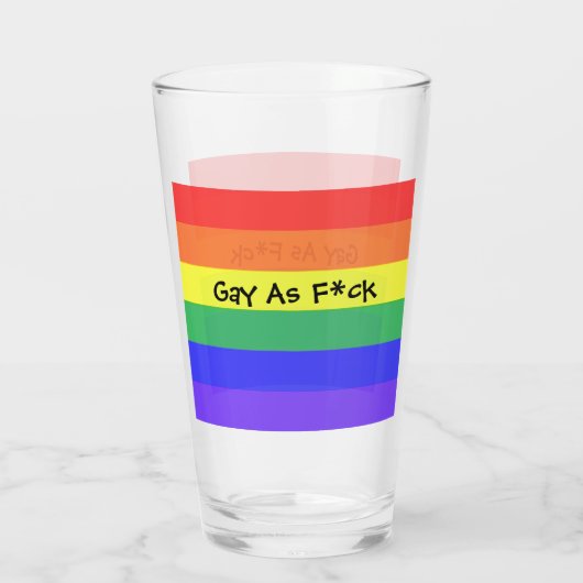 Gay als F*ck Glas (Achterkant)