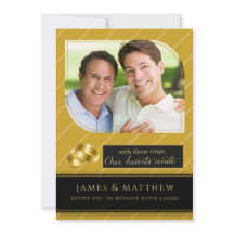 Gay and Lesbian Gold Pinstripe Photo Wedding