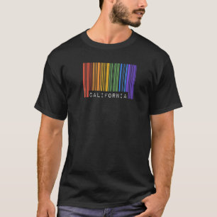 Gay Barcode California Pride LGBTQ Trendy Regenboo T-shirt