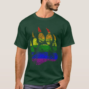 GAY BEAR Berouwvolle Beerpoot Regenboogvlag T-shirt