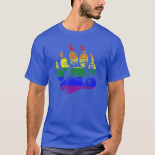 GAY BEAR Berouwvolle Beerpoot Regenboogvlag T-shirt