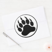 GAY BEAR PAW/CLAW NOIR ET BLANC - STICKER ROND (Enveloppe)