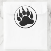 GAY BEAR PAW/CLAW NOIR ET BLANC - STICKER ROND (Sac)
