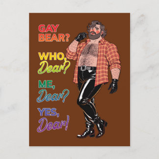 "Gay Bear? Wie, Lief?" - Grappige Gay Bear Cultuur Briefkaart