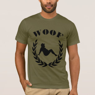 Gay Beer Pride Chubby Beer in Laurel Leaves WOOF T-shirt