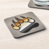 Gay Beer Pride Flag Colour Paw Symbool Bier Onderzetter (Linkerzijde)