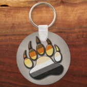 Gay Beer Pride Flag Colour Paw Symbool Sleutelhanger (Voorkant)