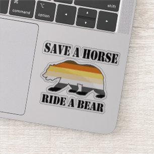 Gay Beer Pride Flag sparen een paard dat een Beer Sticker
