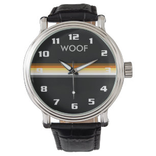 Gay Beer Pride Flag WOOF Masculine en Slank Horloge