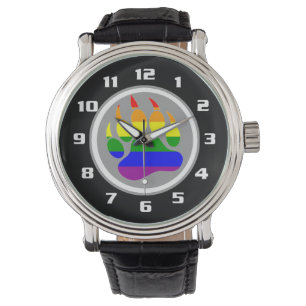 Gay Beer Pride Rainbow Beer Paw Horloge