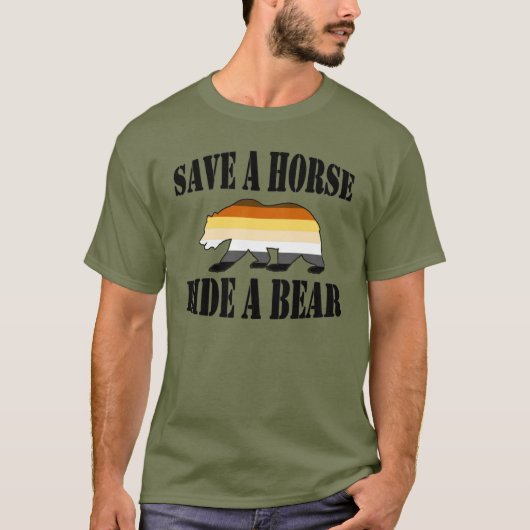 Gay Beer Pride Save a Horse Ride A Beer T-shirt (Voorkant)