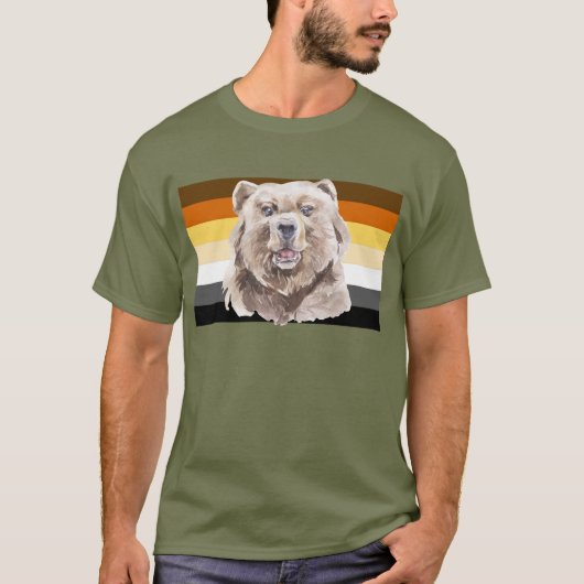 Gay Beer Vlag Bruin Gestreept T-shirt (Voorkant)