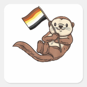 Gay Beer Zee Otter Gay Beer Pride Vierkante Sticker