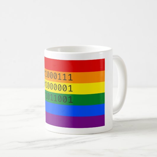 Gay Binary Mug (Devant droit)