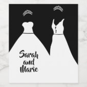 Gay Black en White lesbian bruiloft Wijn Etiket (Enkel label)