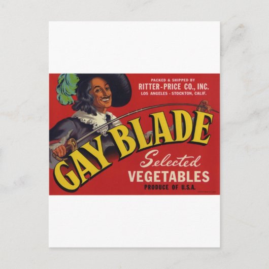 Gay Blade Vegetables Briefkaart (Voorkant)
