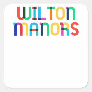 Gay-Borhood Pride - Wilton Manors Vierkante Sticker