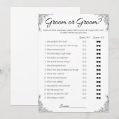 Gay bruiloft douche spel, bruidegom of bruidegom? kaart (Voorkant / Achterkant)