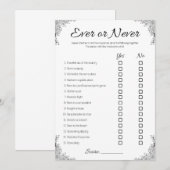 Gay bruiloft douche spel, ooit of nooit paar kaart (Voorkant / Achterkant)