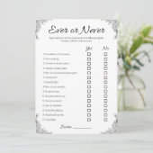 Gay bruiloft douche spel, ooit of nooit paar kaart (Staand voorkant)