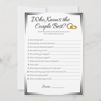 Gay bruiloft douche spel, Wie kent het paar Kaart