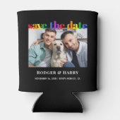 Gay Bruiloft Regenboog Save the Date Foto Koelbox Blikjeskoeler (Achterkant)