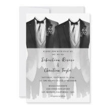 Gay bruiloft twee bruidegoms in pakken en Stropdas