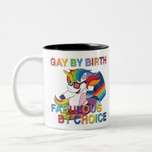 Gay by Birth, geweldig door keuze, LGBT's, cadeaut Tweekleurige Koffiemok