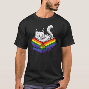 Gay Cat Pride Rainbow Cute Kitten Kat Proud Lgbt T-shirt