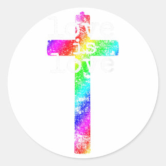 Gay Christelijk LGBT - Pride Cross God's Love Ronde Sticker