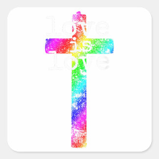 Gay Christelijk LGBT - Pride Cross God's Love Vierkante Sticker