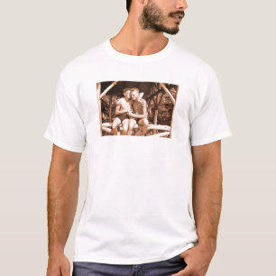  Gay Couple Hugging Summer Camp Bodies T-shirt
