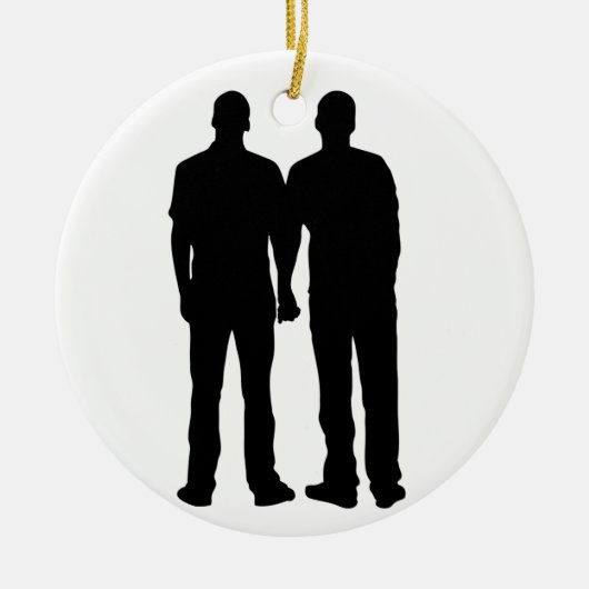 Gay Couple Silhouette Keramisch Ornament (Voorkant)