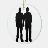 Gay Couple Silhouette Keramisch Ornament (Links)
