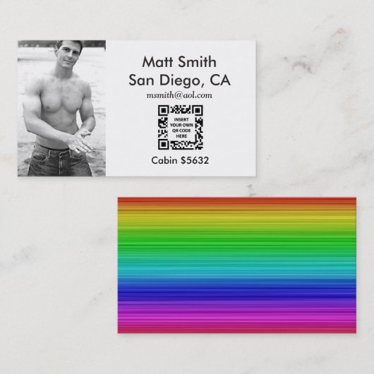 Gay Cruise Kaart (met achterzijde en QR-code) Visitekaartje (Voorkant / Achterkant)