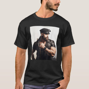 Gay Daddy Leather Gay Harness Beer Bearded Gay Pri T-shirt