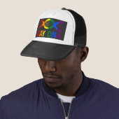 GAY DNA LGBTQ+ Rainbow Pride Trucker Pet (In situ)