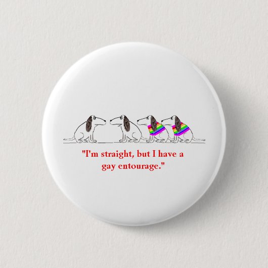 Gay Dog Cartoon #3 Ronde Button 5,7 Cm (Voorkant)