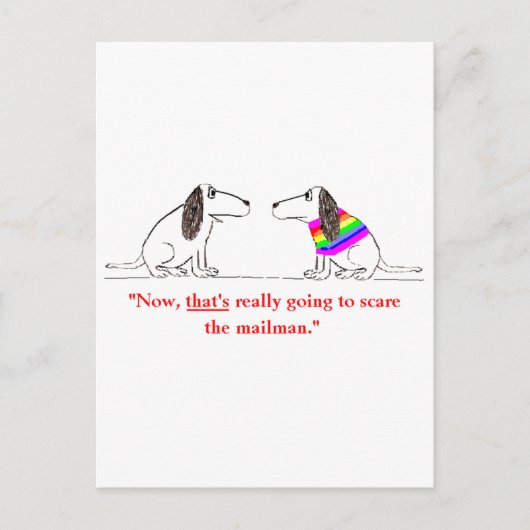 Gay Dog Cartoon #5 Briefkaart (Voorkant)