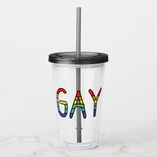 Gay Doodle-ontwerp Acryl Drinkbeker (Voorkant)
