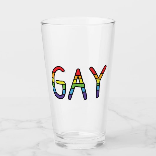 Gay Doodle-ontwerp Glas (Voorkant)