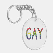 Gay Doodle-ontwerp Sleutelhanger (Voorkant Links)