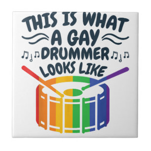 Gay Drummer Drummen Gay Pride Maand LGBTQ Regenboo Tegeltje