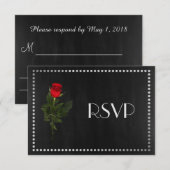 Gay Elegant Noir et Argent RSVP avec Rose (Devant / Derrière)