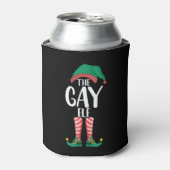 Gay Elf LGTBQ Matching Familie Kerstfeest Blikjeskoeler (Blikje Voorkant)