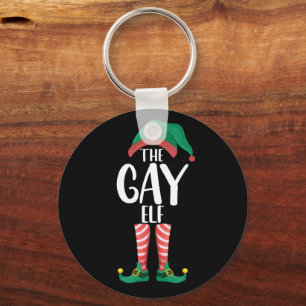Gay Elf LGTBQ Matching Familie Kerstfeest Sleutelhanger