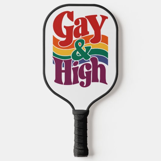 Gay en hoge retro LGBTQ Pride vlag Pickleball Paddle (Voorkant)